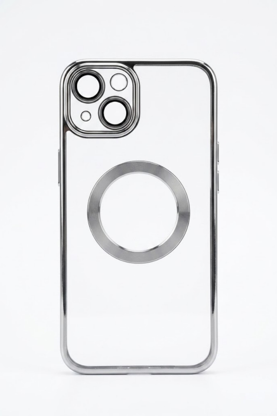 iPhone 13 6.1inc Uyumlu Kamera Korumalı Silikon Telefon Kılıfı Gümüş