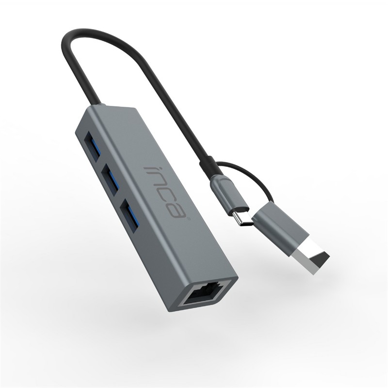 Inca Iutp-03T Usb Hubx3 Usb 3.0 10 Gbps+Ethernet Rj45 1000Mbps Çoklayici