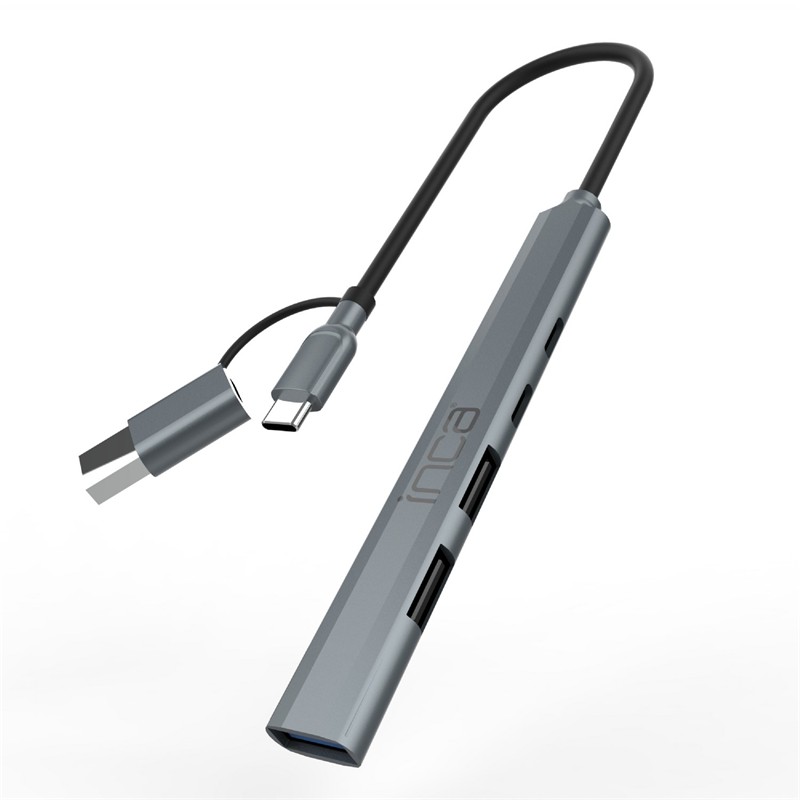 Inca Iutp-06T Usb 3.0 Type-C 3.1 Hub 1 X Usb 3.0 +2 X Usb+Type-C+Pd100W 2.0 Aluminyum Kasa Çoklayici