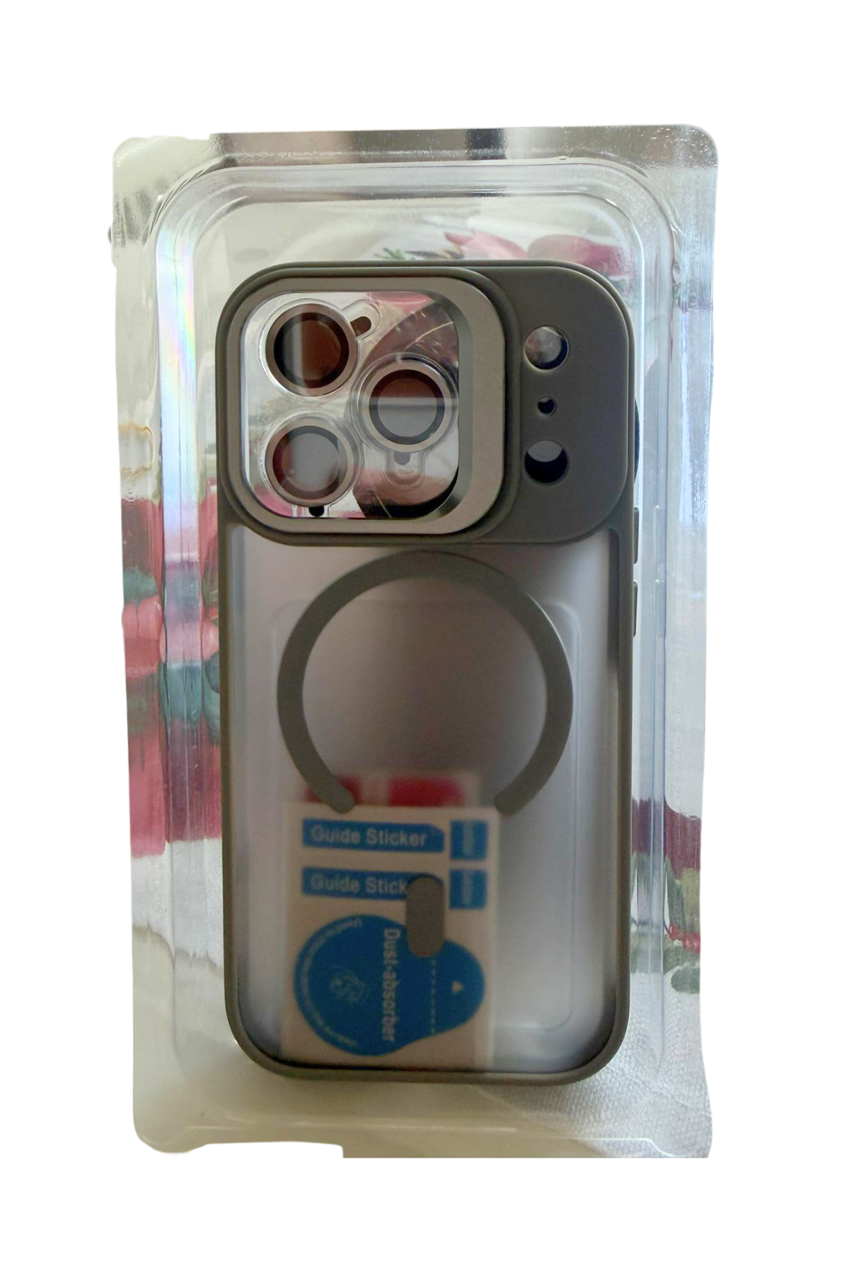 iPhone 16 Lensli Magsafe Özellikli Kılıf - Gri