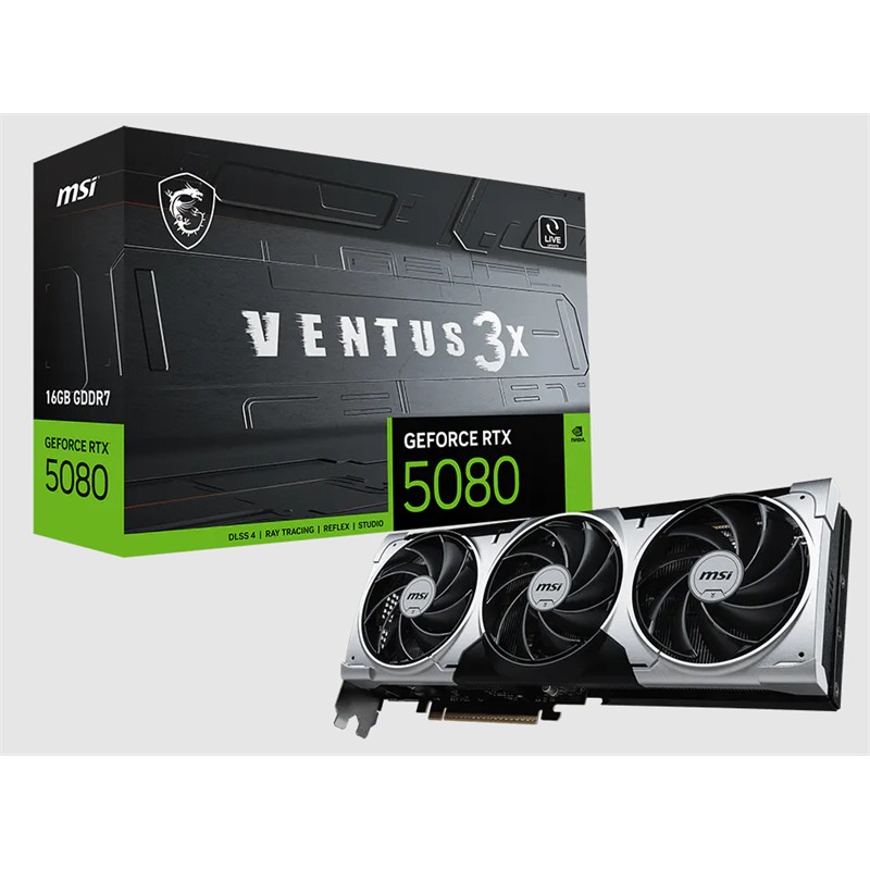 Msi Geforce Rtx5080 16G Ventus 3X Oc Plus 16Gb Gdrr7 256Bit 1Xhdmi 3Xdp Ekran Karti