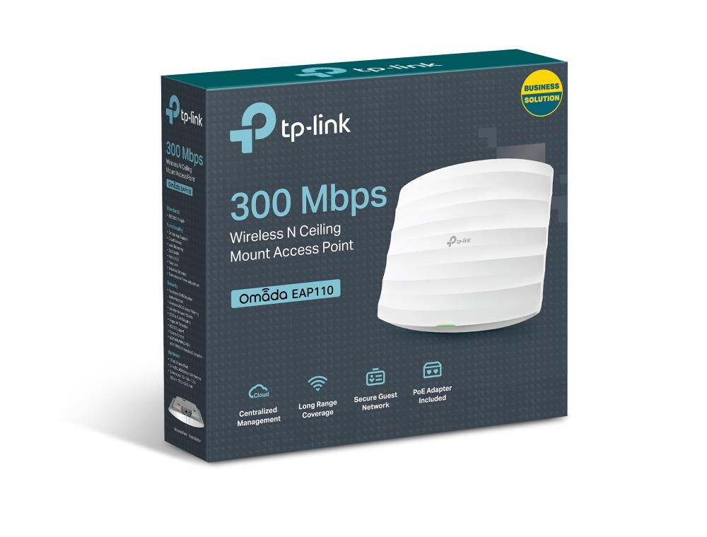 Tp-Link Omada Eap110 1 Port 10/100 2.4Ghz 300Mbps 2X4Dbi Anten İç Ortam Tavan Ti̇pi̇ Access Point(Adaptörlü)