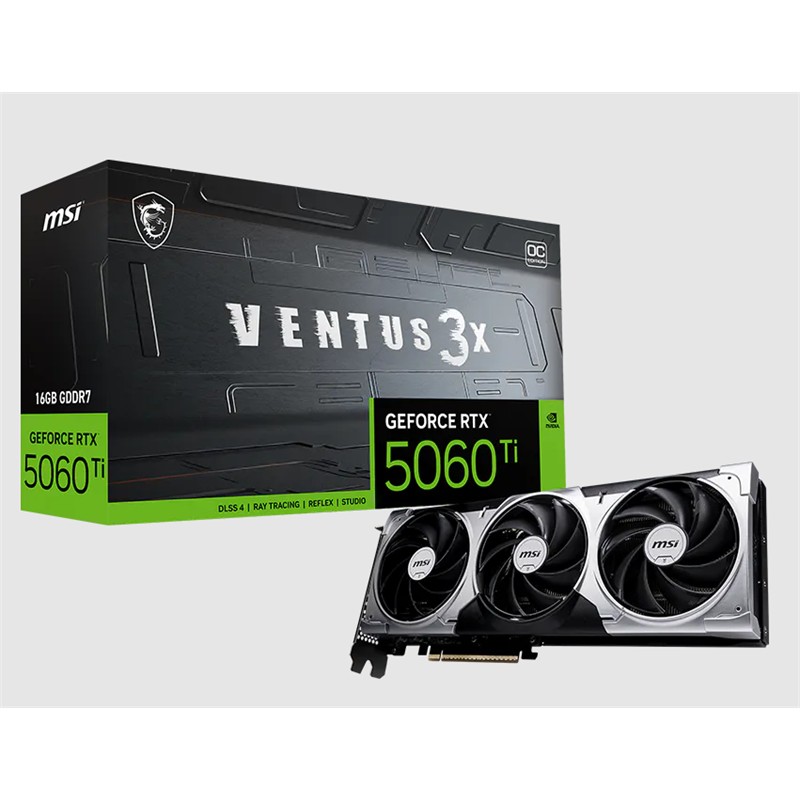 Msi Geforce Rtx5060Ti 16G Ventus 3X Oc 16Gb Gddr7 128Bit 1Xhdmi 3Xdp Ekran Karti