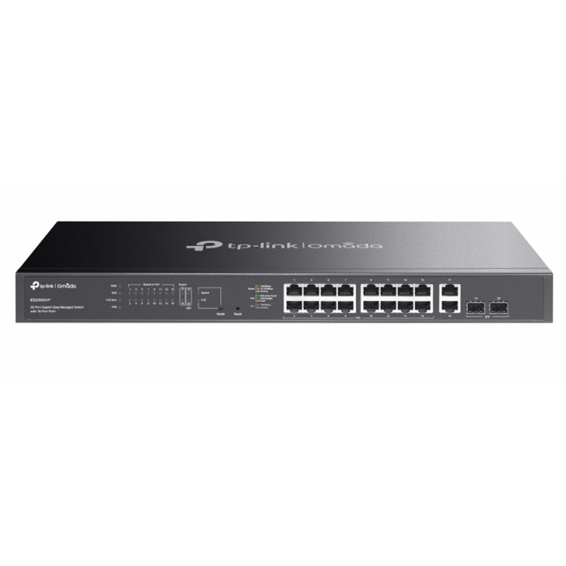 Tp-Link Omada Es220Gmp 16 Port Gigabit + 2Xgb Rj45/2Xgb Sfp 250 Metre 250W Poe Yöneti̇lebi̇li̇r Rackmount Metal Kasa Switch