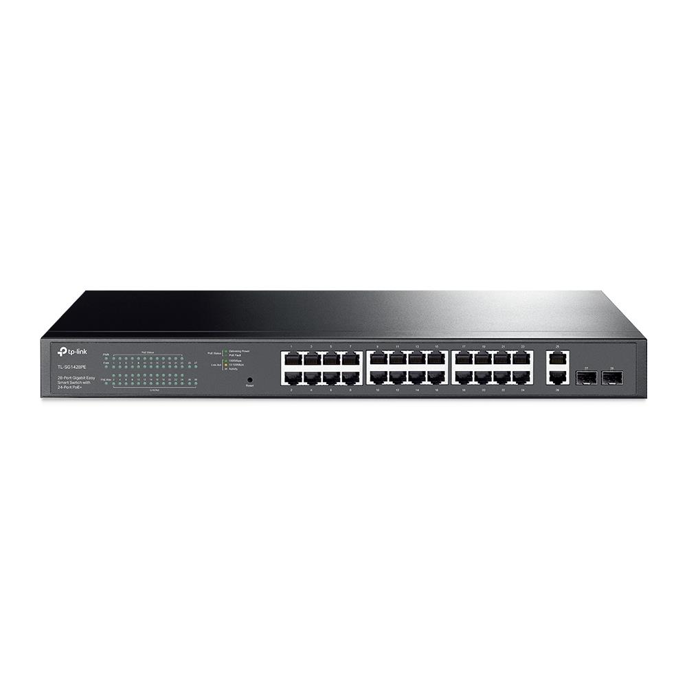 Tp-Link Tl-Sg1428Pe 24 Port Gigabit + 2Xgigabit Rj45/Sfp Uplink Yöneti̇lebi̇li̇r 250W Poe Rackmount Switch