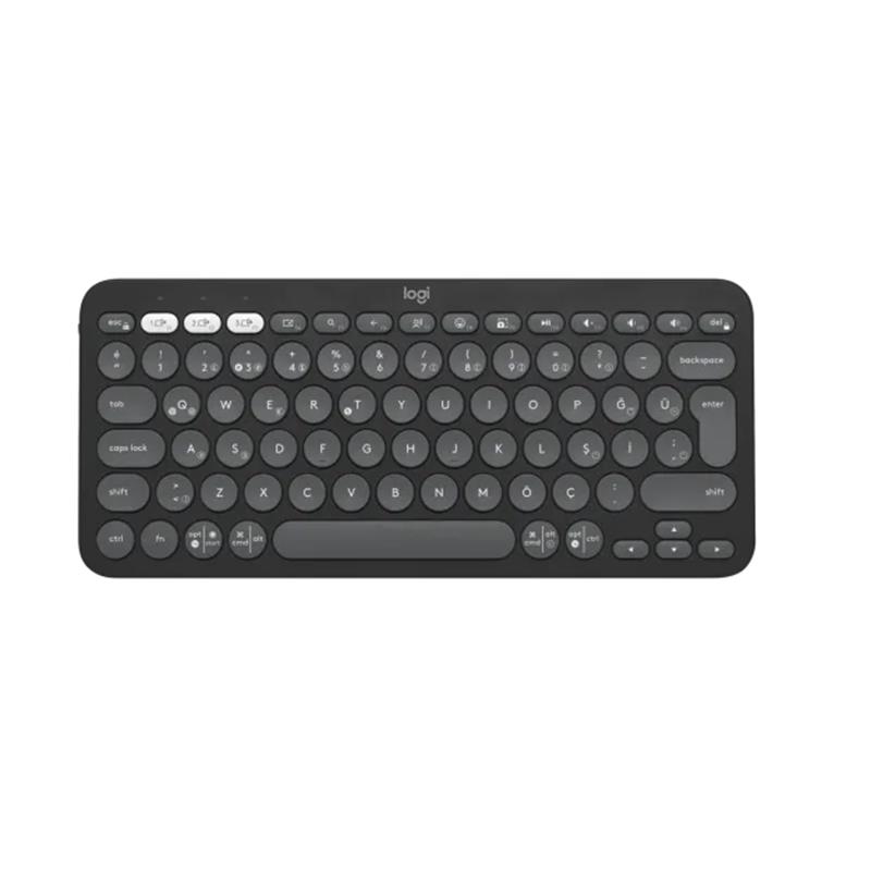 Logitech K380S Pebble Keys 2 Çoklu Ci̇haz Özelli̇kli̇ Bluetooth Türkçe Q Klavye Gri̇ 920-011859