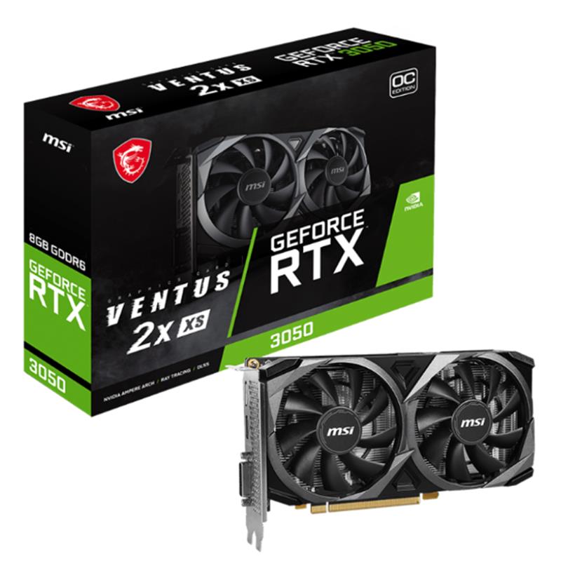 Msi Geforce Rtx3050 Ventus 2X Xs 8G Oc 8Gb Gddr6 128Bit 1Xhdmi 1Xdp 1Xdvi Ekran Karti