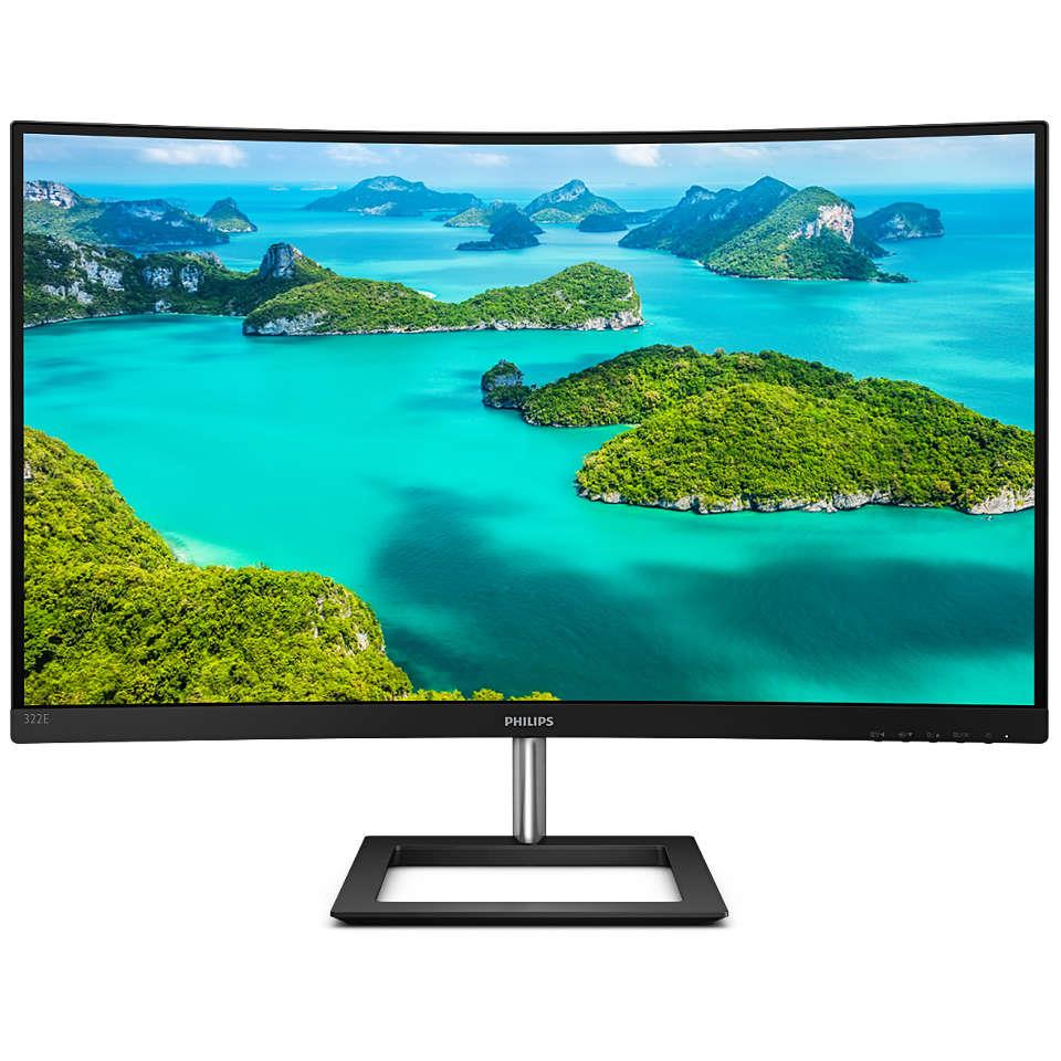 31.5 Philips 322E1C/00 4Ms 75Mhz 1Xvga 1Xhdmi 1Xdp Fhd 1920X1080 Curved Vesa Si̇yah
