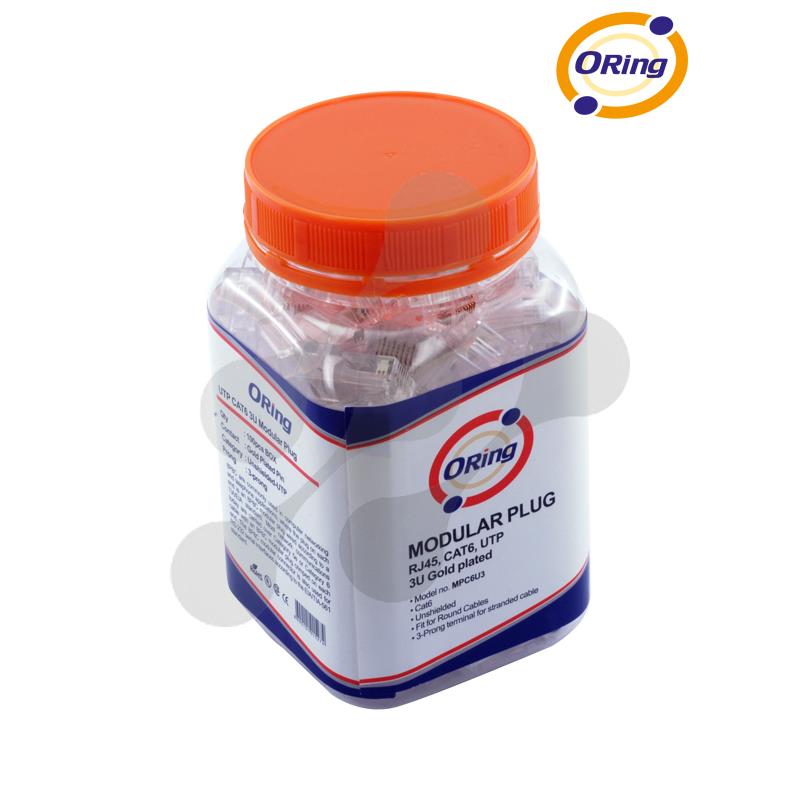 Oring Mpc6U3 Cat6 Plug U/Utp Rj45 Altin Uç Konnektör 100 Lü Paket