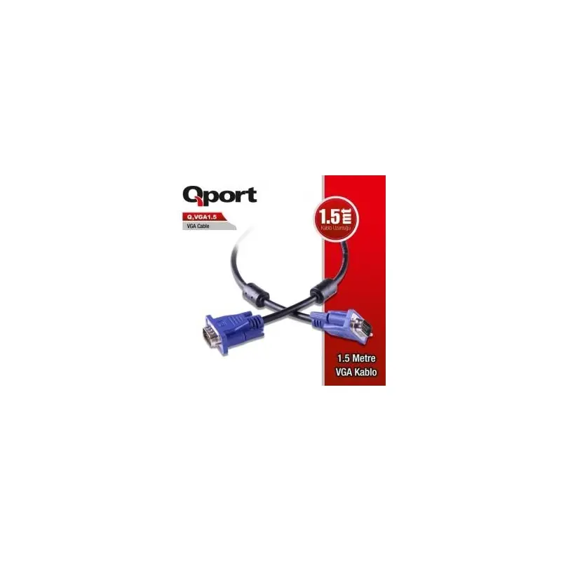 Qport Q-Vga1.5 15 Pin Filtreli Vga Kablo 1.5Mt