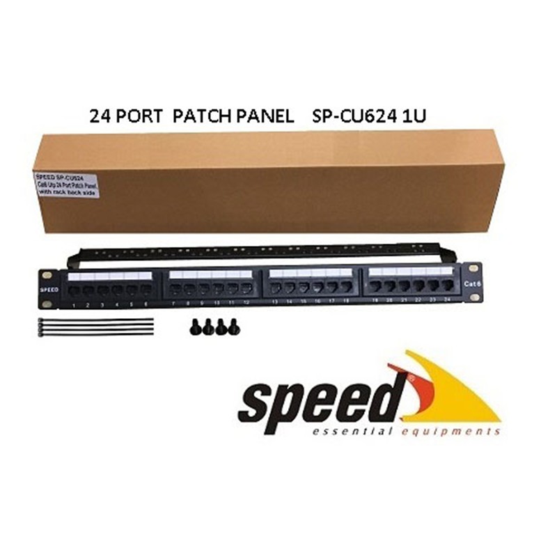 Speed Sp-Cu624 1U 24 Port Cat6 Dolu Utp Patch Panel + Kablo Düzenleyi̇ci̇
