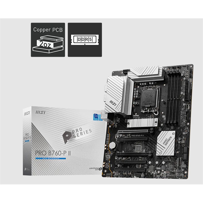 Msi Pro B760-P Ii Ddr5 7200Mhz 1Xhdmi 1Xdp 2Xm.2 Usb 3.2 Atx 1700P (12. / 13. Ve 14. Nesi̇l İşlemci̇ Uyumlu)