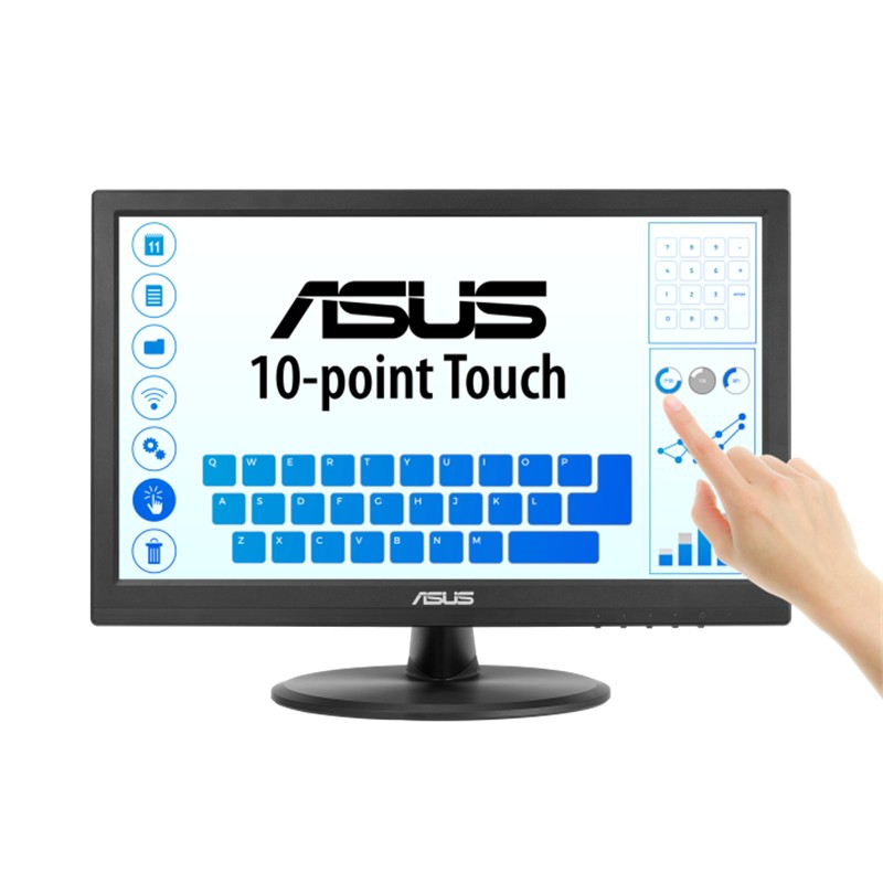 15.6 Asus Vt169He Ips 5Ms 60Mhz 1Xvga 1Xhdmi Fhd 1920X1080 Dokunmati̇k Ekran Flicker Free Çerçevesi̇z Vesa Si̇yah