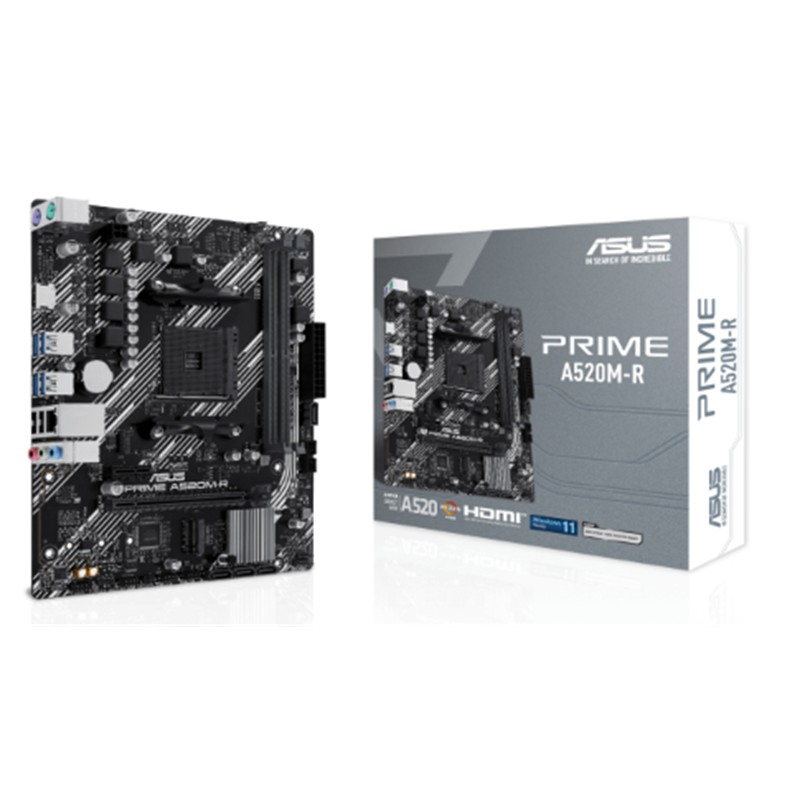 Asus Prime A520M-R Ddr4 5100Mhz 1Xhdmi 1Xm.2 Usb2.0 Matx Am4 (Amd Am4 5000/4000 /3000 Seri̇si̇ İle Uyumlu)