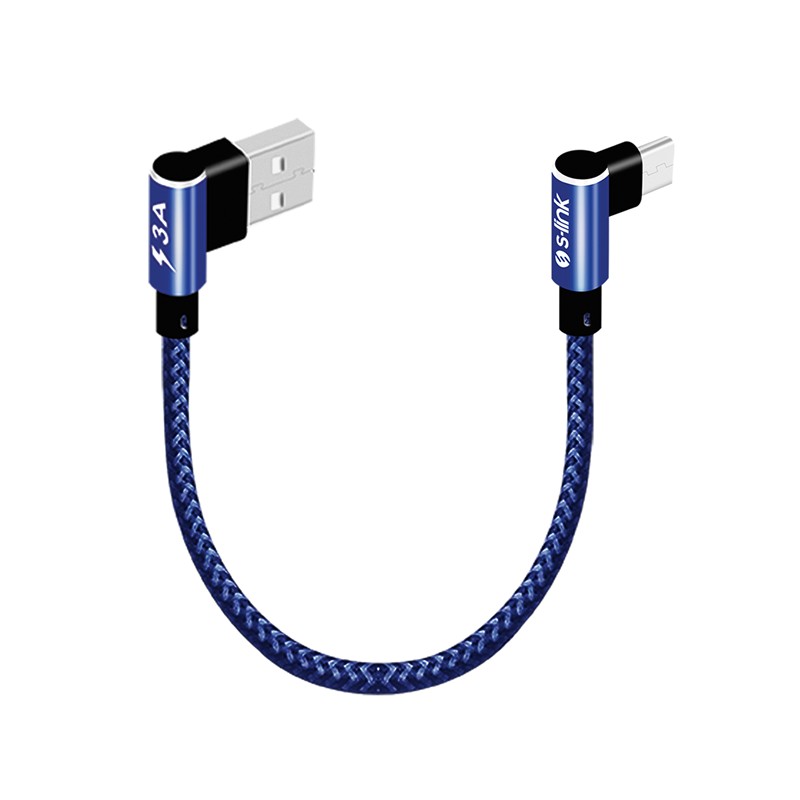 S-Link Swapp Sw-C757 3A - 15 Cm Type-C Lacivert Kilifli Metal -L- Kablo