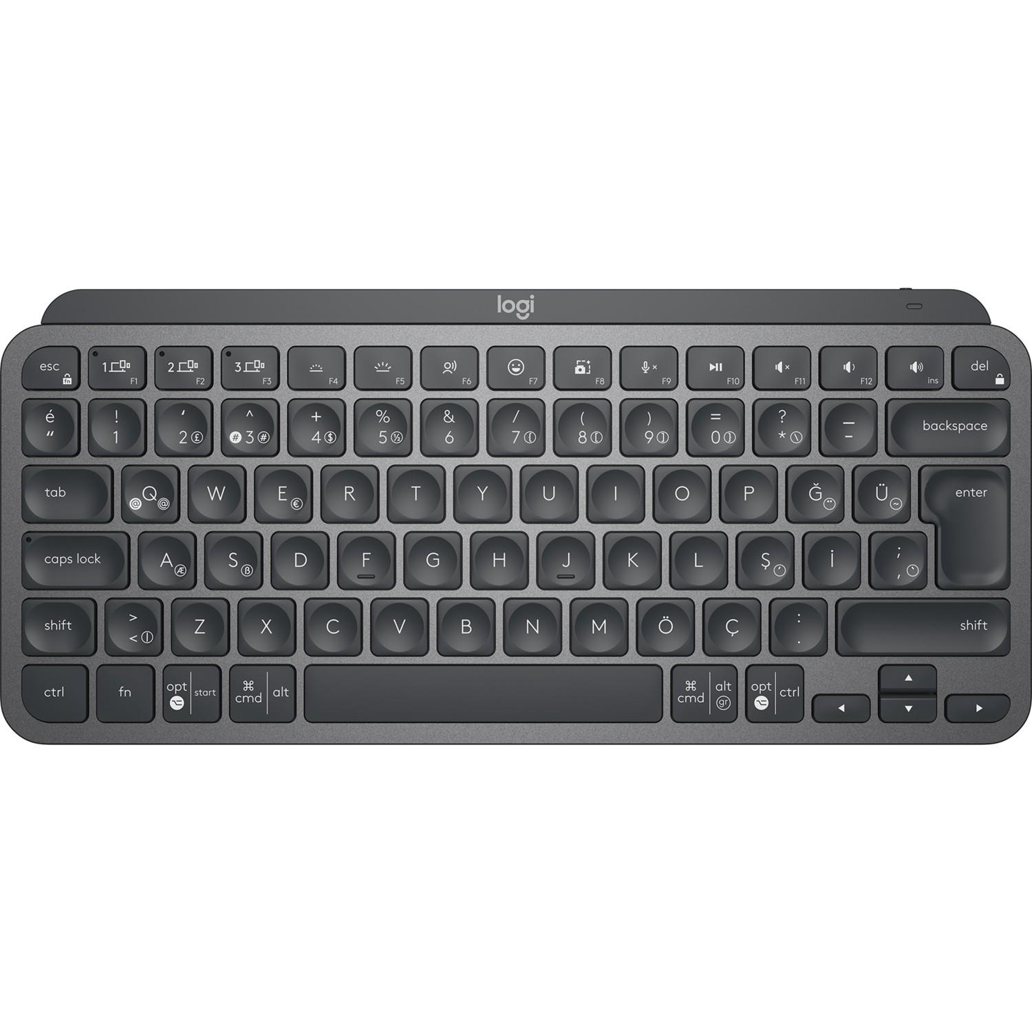 Logitech Mx Keys Mini Minimalist Kablosuz Bluetooth Aydinlatmali Q Tr Klavye Si̇yah 920-010504