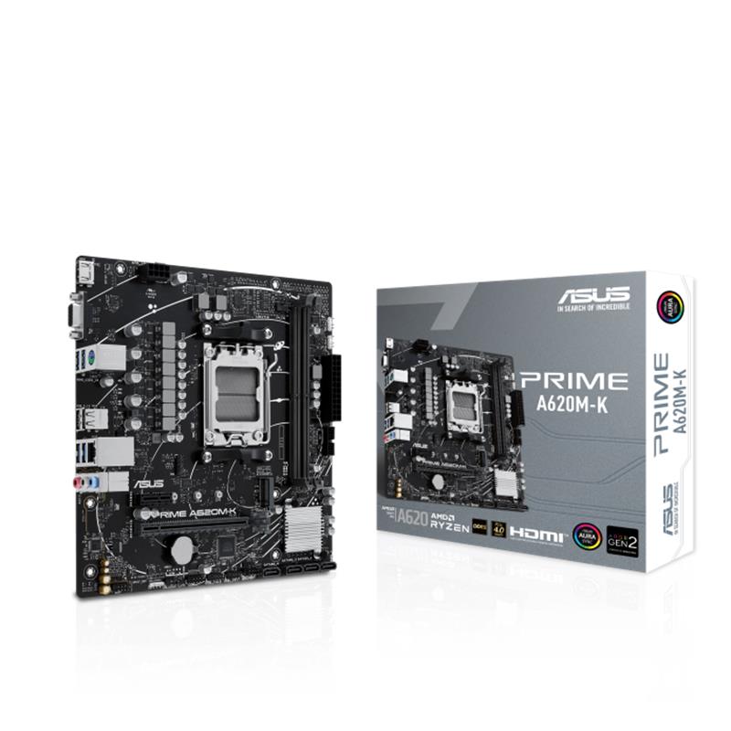 Asus Prime A620M-K Ddr5 6400Mhz 1Xvga 1Xhdmi 1Xm.2 Usb 3.2 Matx Am5 (Amd Am5 9000/8000/7000 Seri̇leri̇ İle Uyumlu)