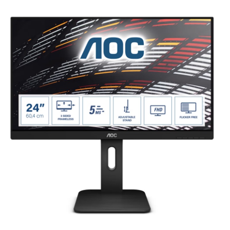 23.8 Aoc 24P1 Ips 5Ms 60Mhz 1Xvga 1Xhdmi 1Xdp 1Xdvi Fhd 1920X1080 Usb3.0 Hoparlör Çerçevesi̇z Düşük Mavi̇ Işik Vesa Si̇yah