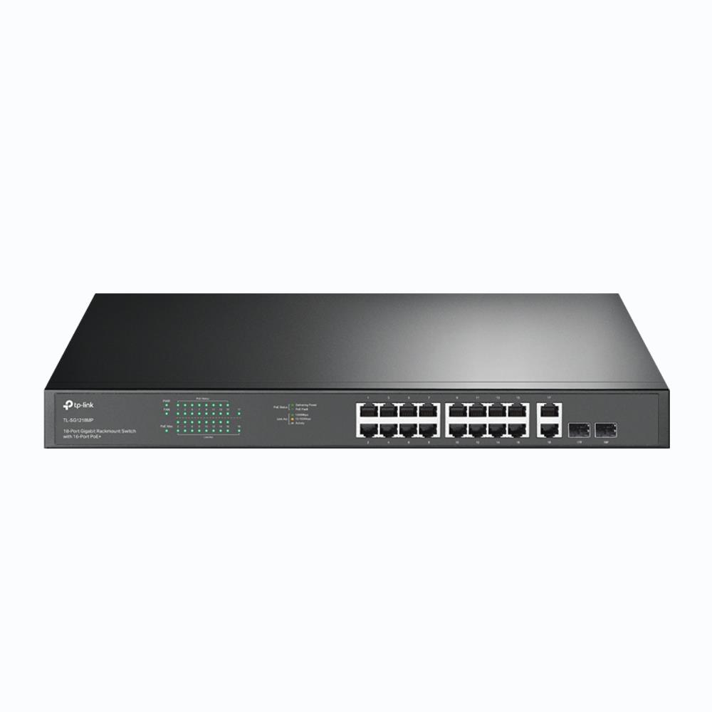 Tp-Link Tl-Sg1218Mp 16 Port Gigabit+ 2X1Gb Rj45/2Xsfp Combo 250 Metre Poe Mesafe 250W Rackmount Switch