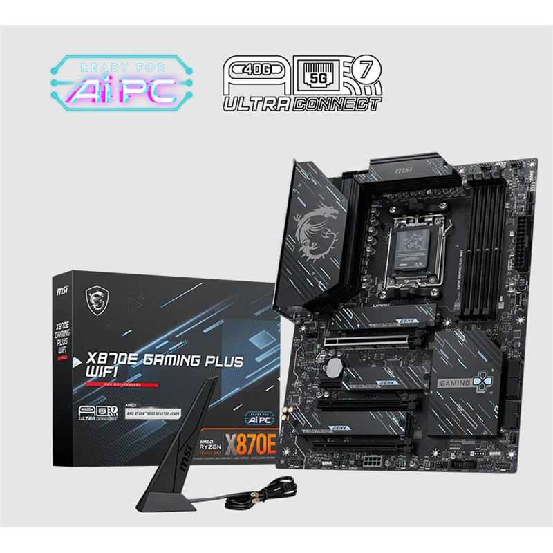 Msi X870E Gaming Plus Wifi Ddr5 8200Mt/S 1Xhdmi 3Xm.2 Usb Am5 Atx(Amd Am5 9000/8000/7000 Seri̇leri̇ İle Uyumlu)