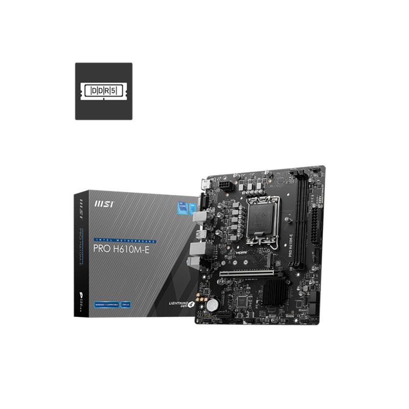 Msi Pro H610M-E Ddr5 5600Mhz 1Xvga 1Xhdmi 1Xm.2 Usb 3.2 Matx 1700P (12. / 13. Ve 14. Nesi̇l İşlemci̇ Uyumlu)