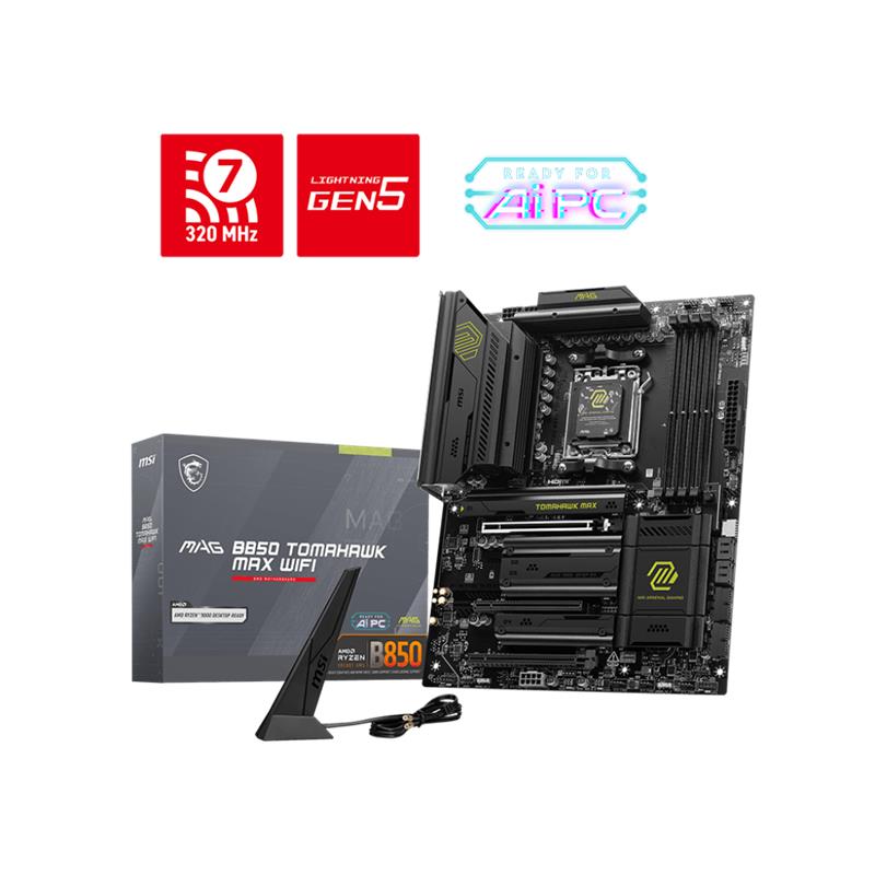 Msi Mag B850 Tomahawk Max Wifi Ddr5 8400Mt/S 1Xhdmi 4Xm.2 Atx Am5 (Amd Am5 9000/8000/7000 Seri̇leri̇ İle Uyumlu)